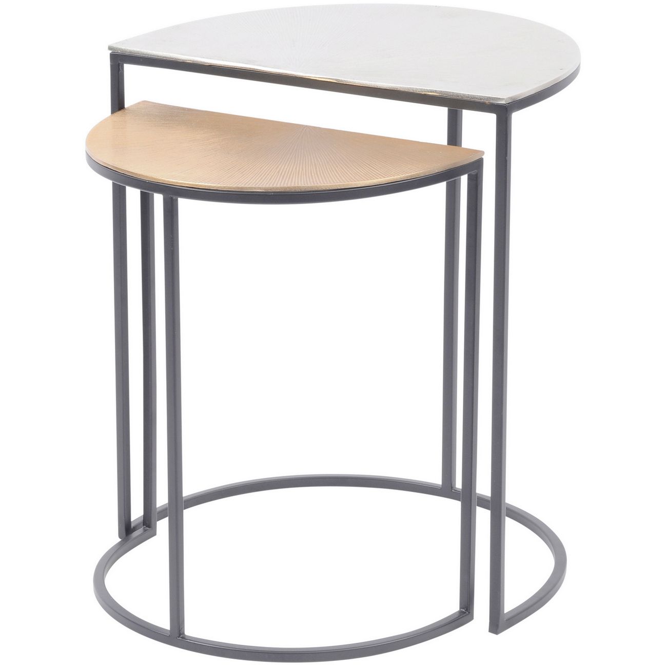 Starbust Gold and Silver Side Tables