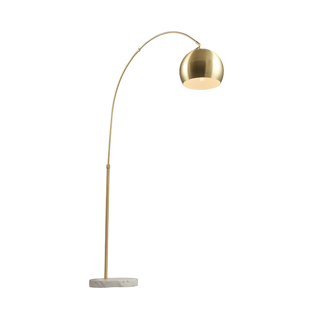 Feliciani Brushed Brass and White Marble Floor Lamp