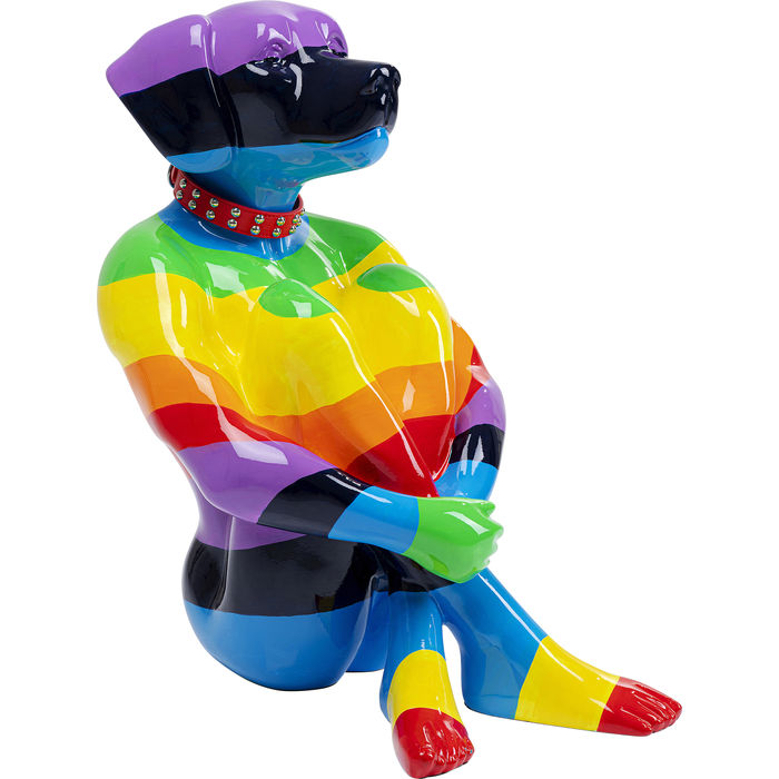 Deco Sitting Dog Rainbow