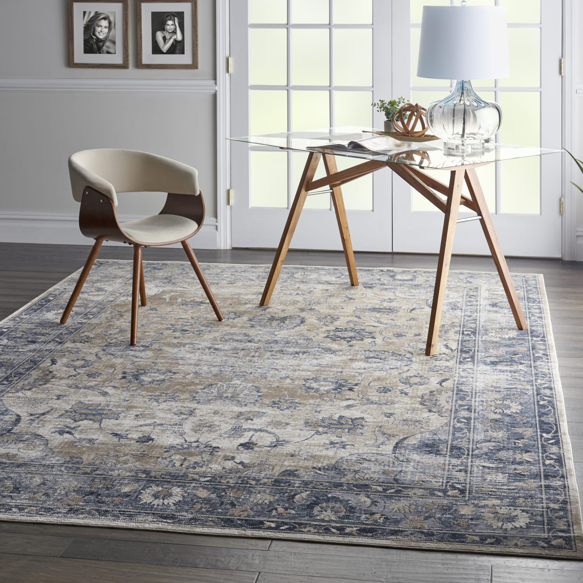 Malta Rug MAI13 Blue Ivory