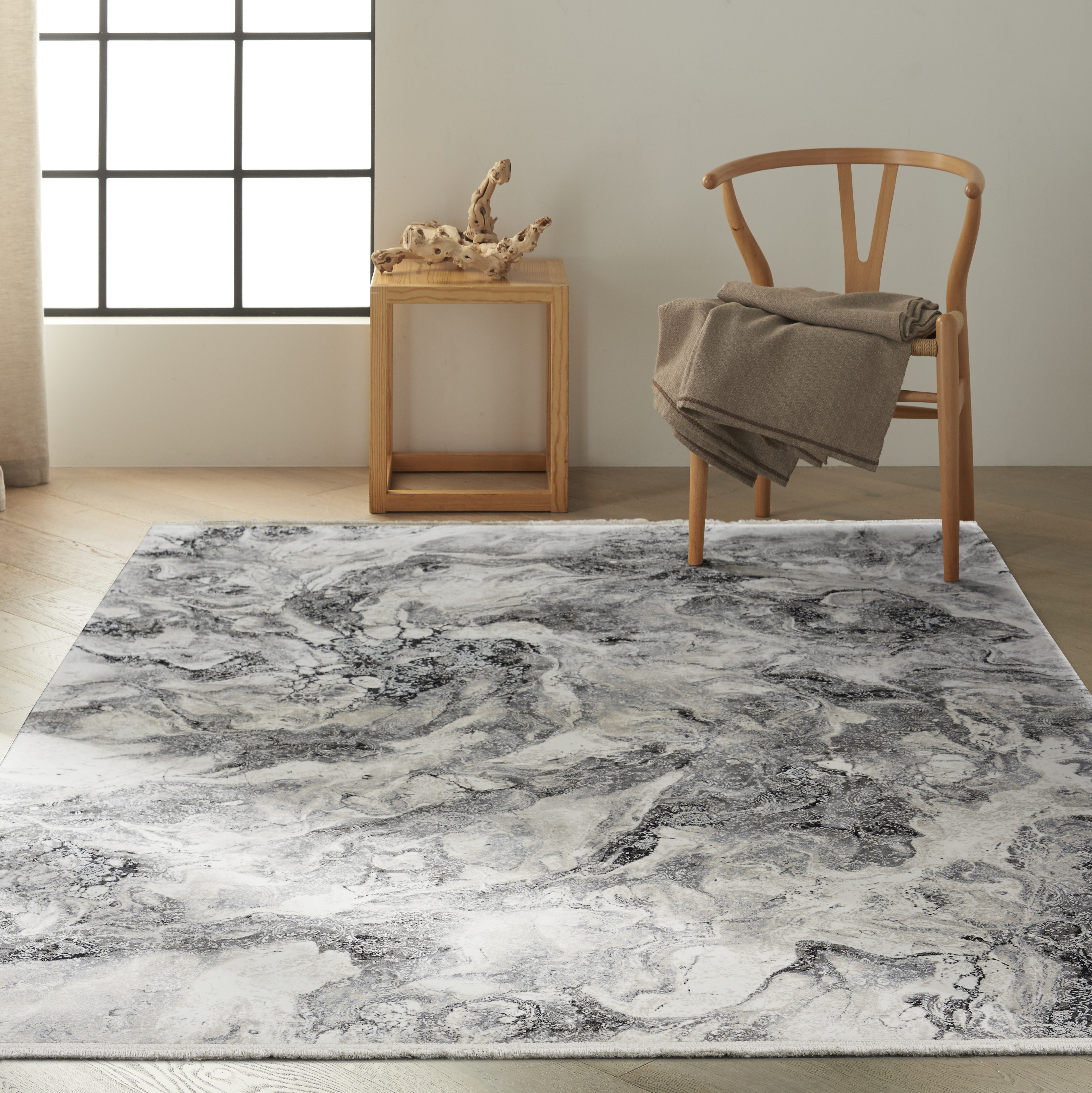 Calvin Klein Balian CK55 Silver Black Rug