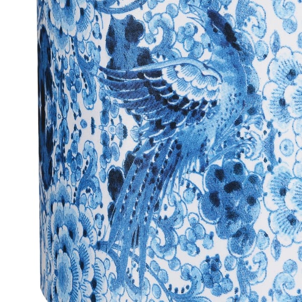 Blue Vase Lamp with Pattern Shade