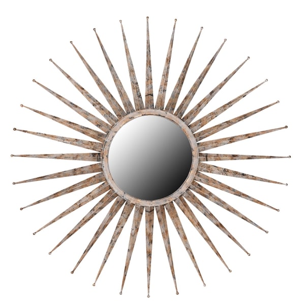 Distressed Iron Sunburst Mirror