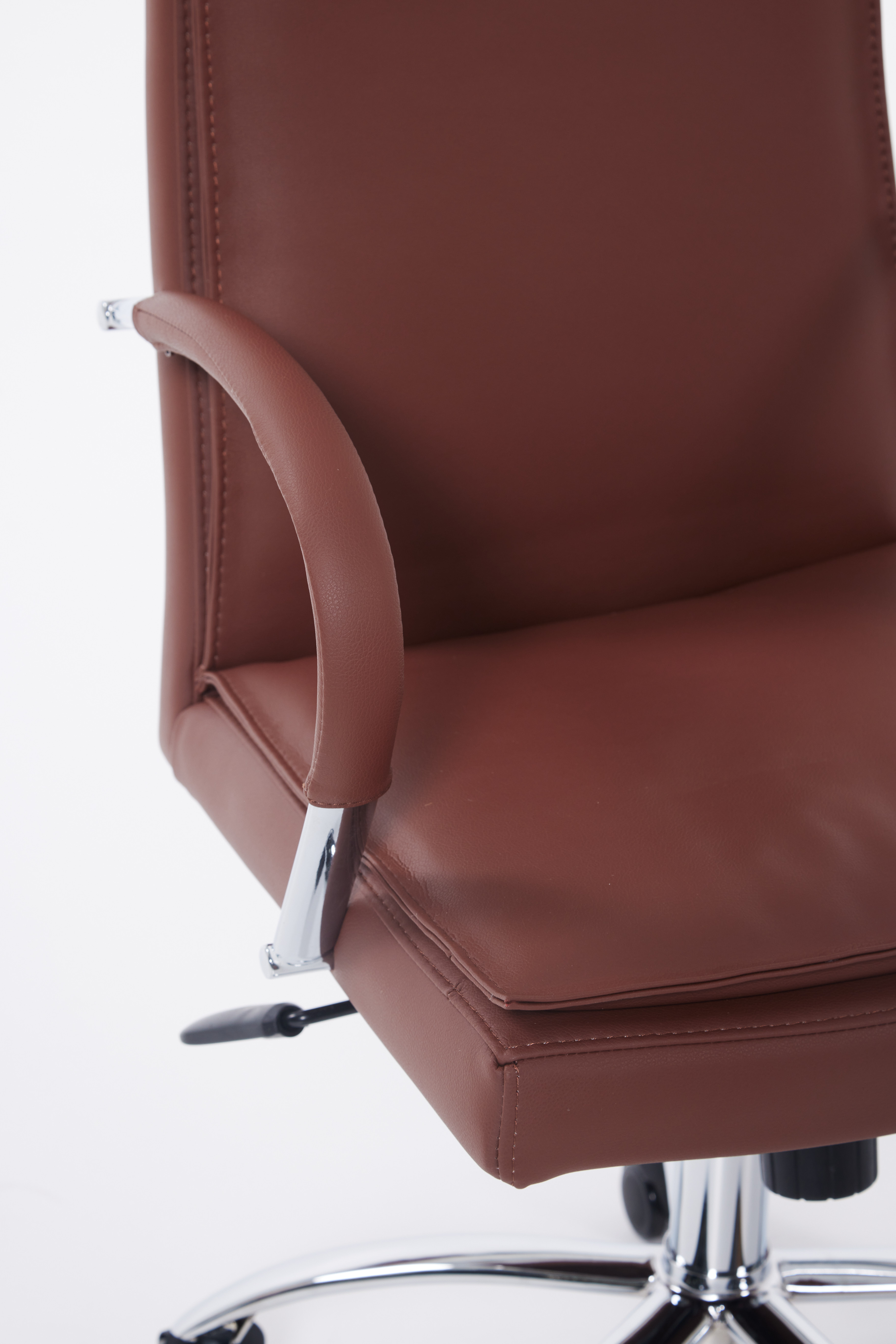 Soft Chrome Office Armchair - Rust