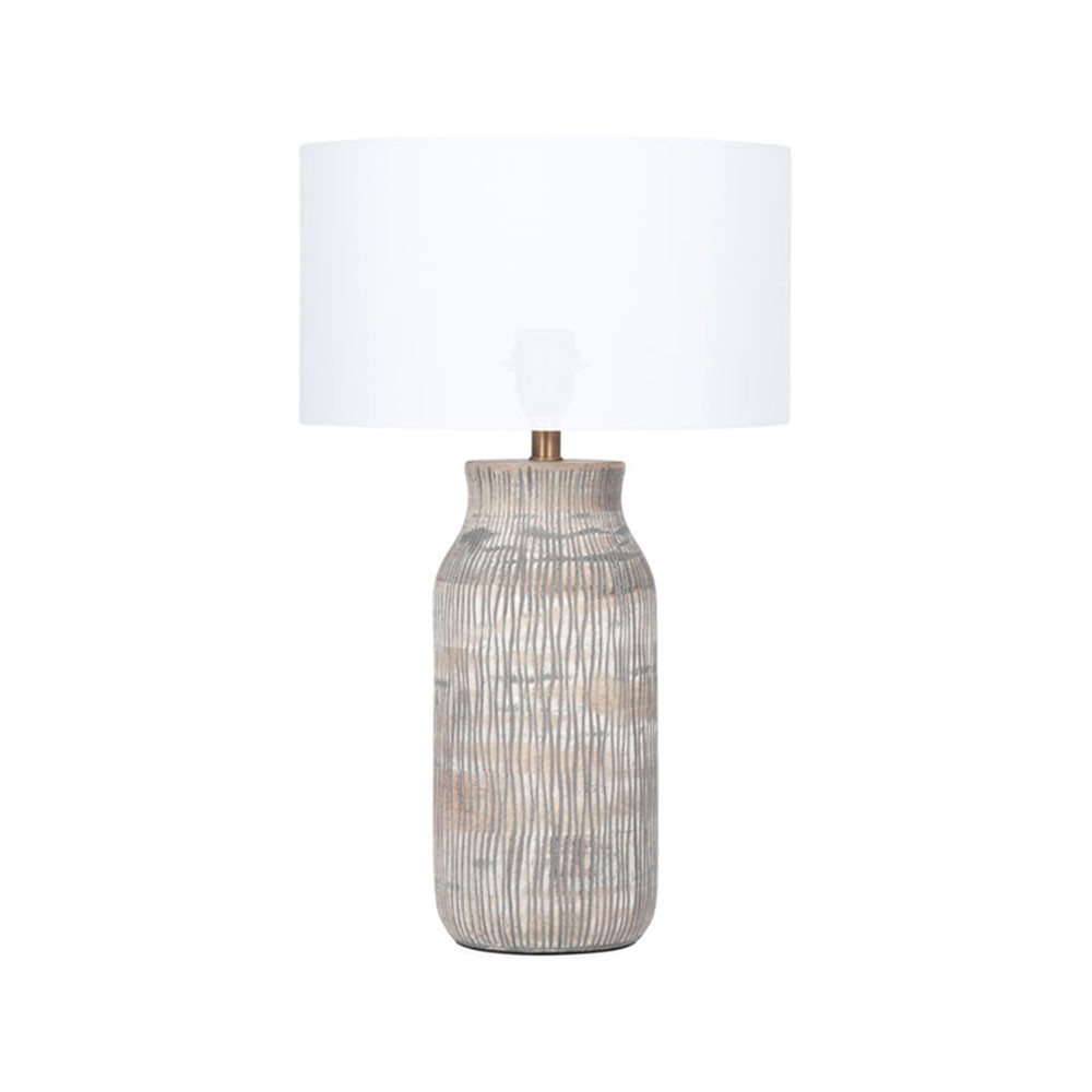 Yala Grey Washed Wood Textured Lamp