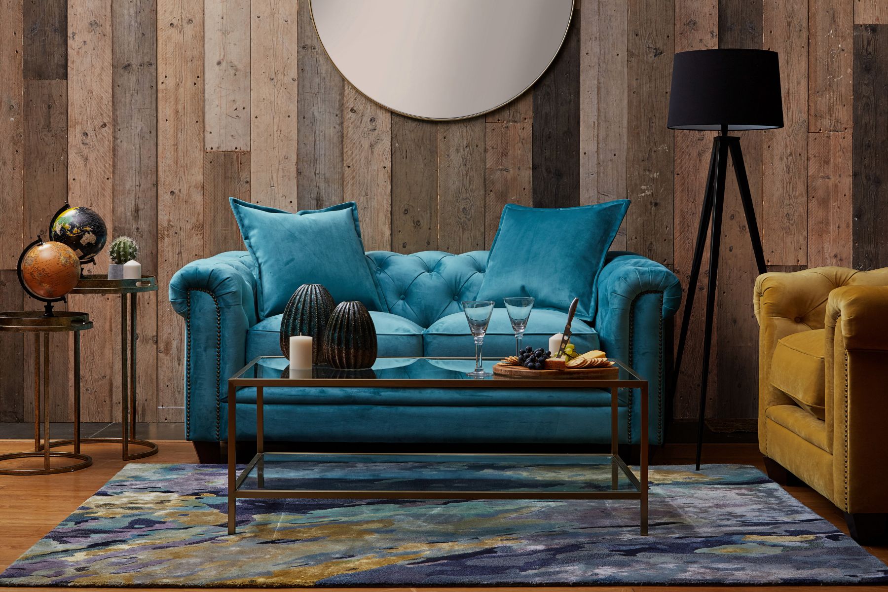 Kennedy 2 Seater Hermit Sofa (Teal)