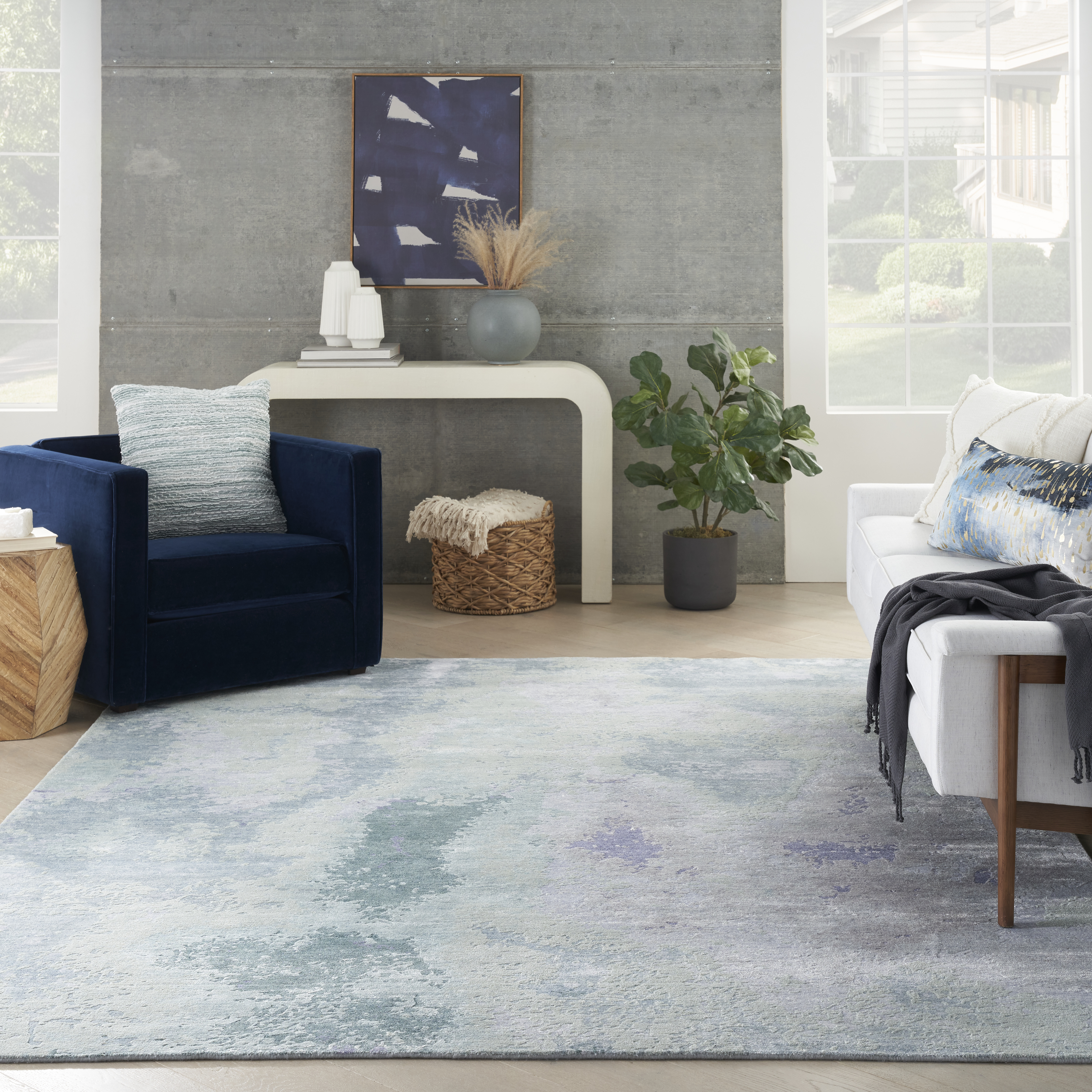Silk Shadows SHA22 Blue Green Rug