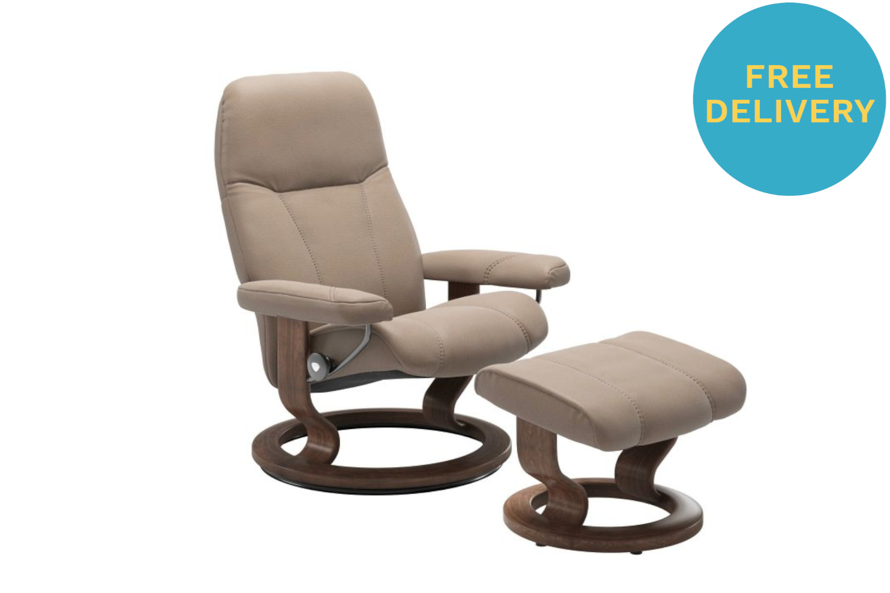 Stressless Consul Cream Medium Recliner Chair IT0189462