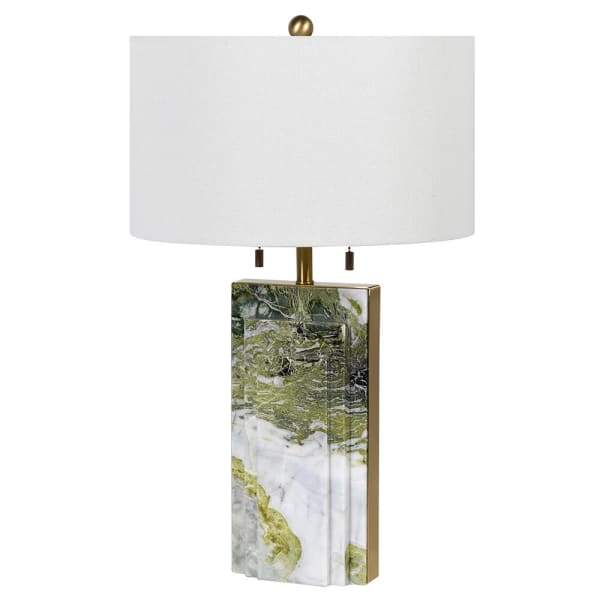 Green and White Marble Lamp