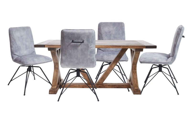Conrad Dining Table 180cm with 4x Carter Dining Chairs Grey