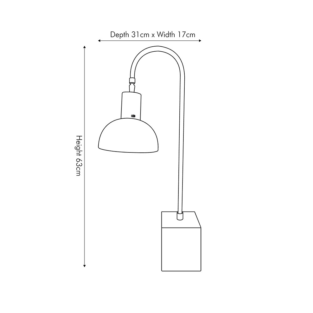 Mayfair Matte Black Domed Table Lamp