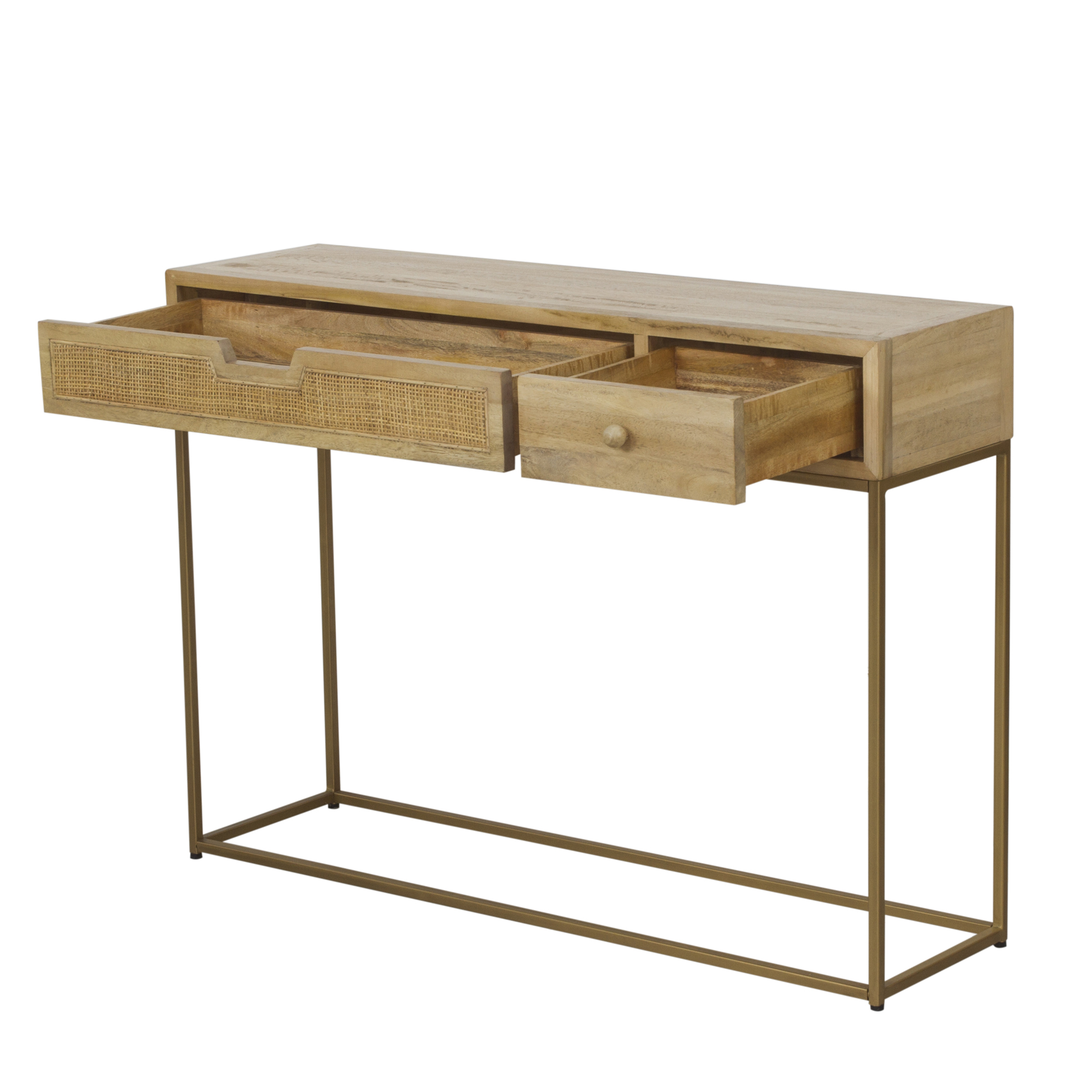 Rattan 2 Drawer Console