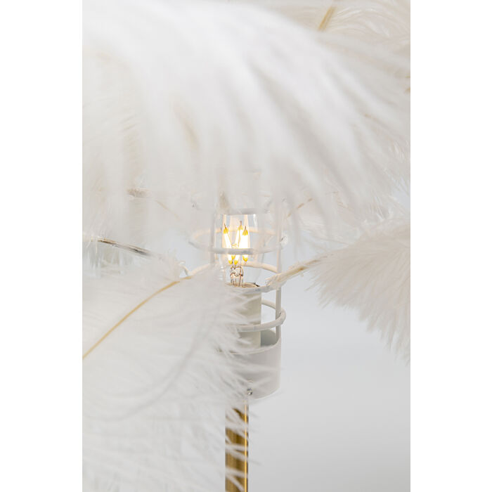 Palm White Feather Table Lamp