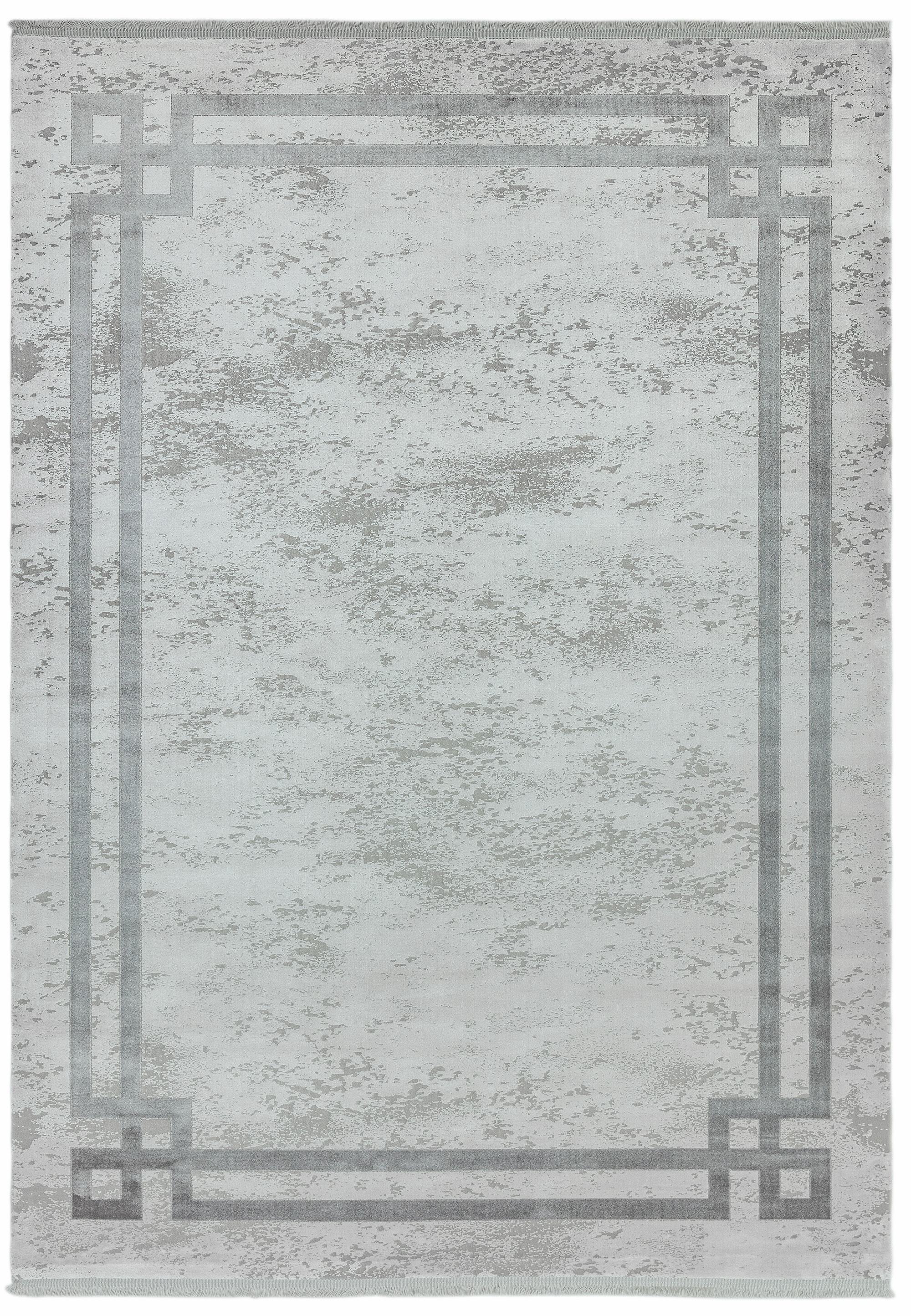 Olympia Rug OL03 Silver Grey Border