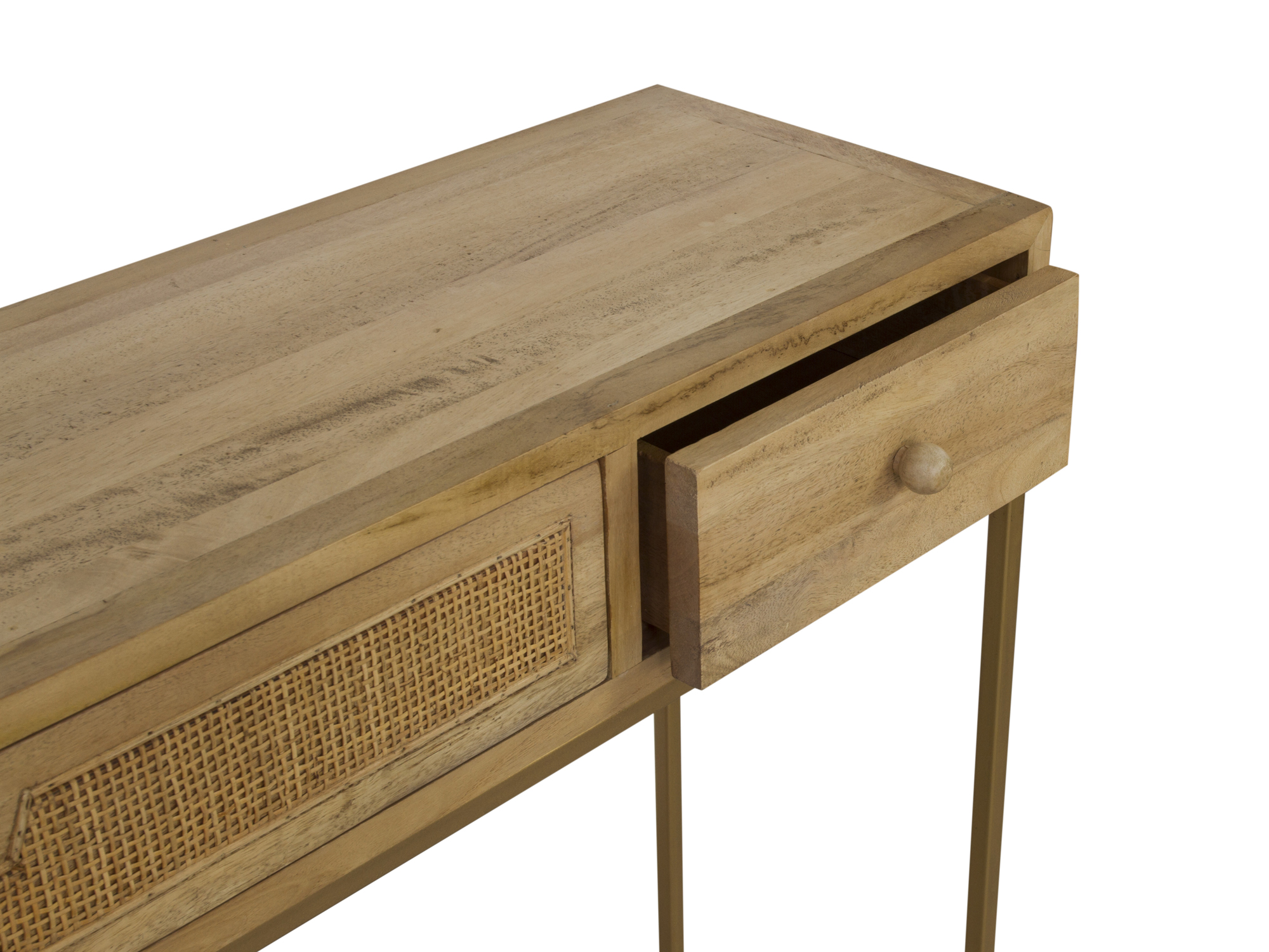 Rattan 2 Drawer Console