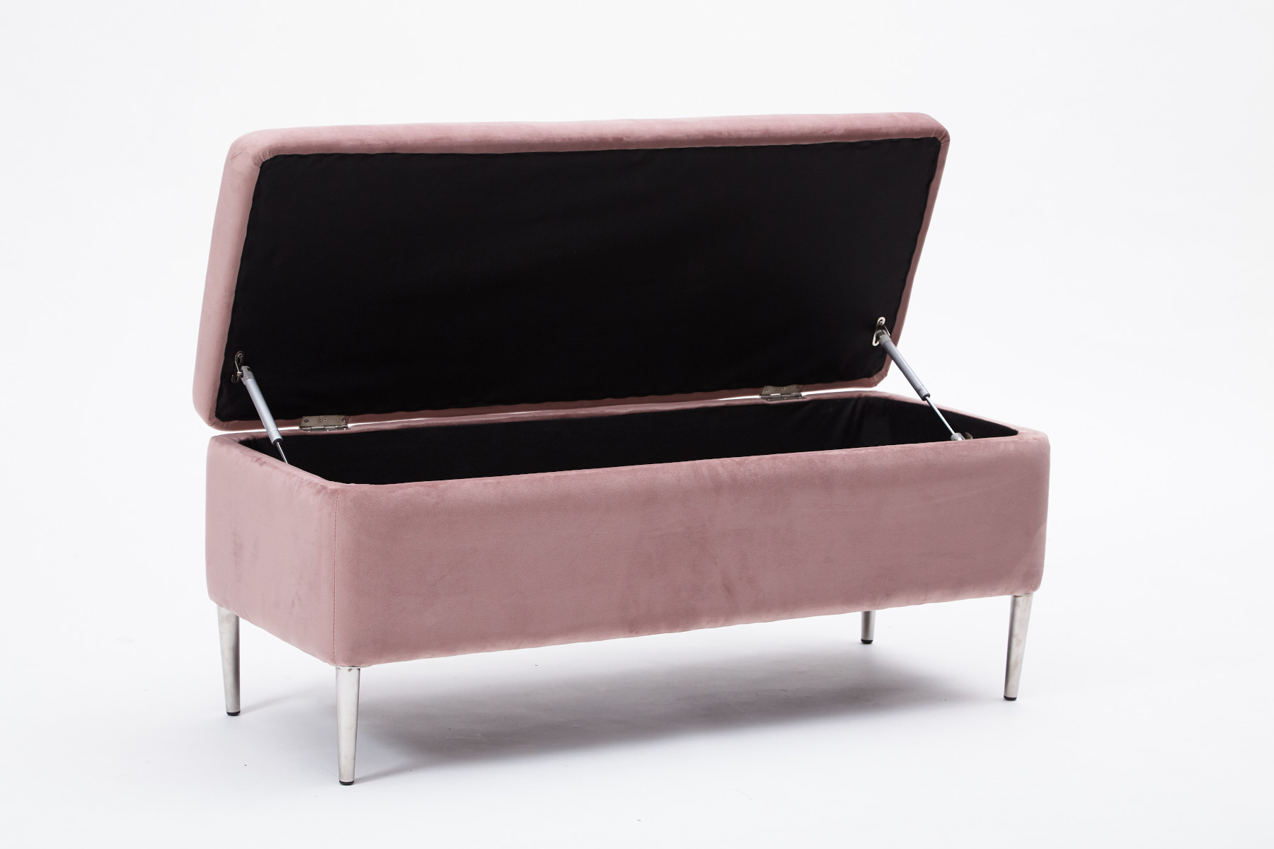 Hailey Pink Velvet Ottoman