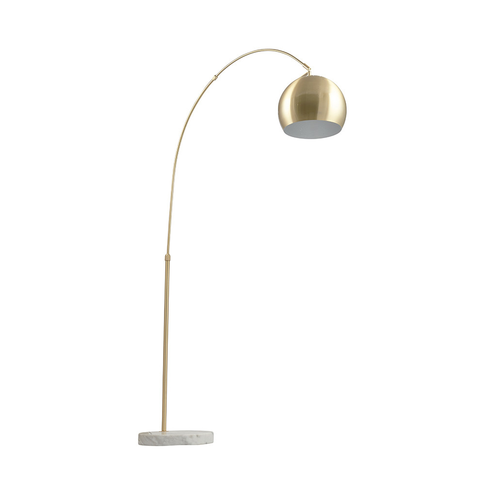 Feliciani Brushed Brass and White Marble Floor Lamp