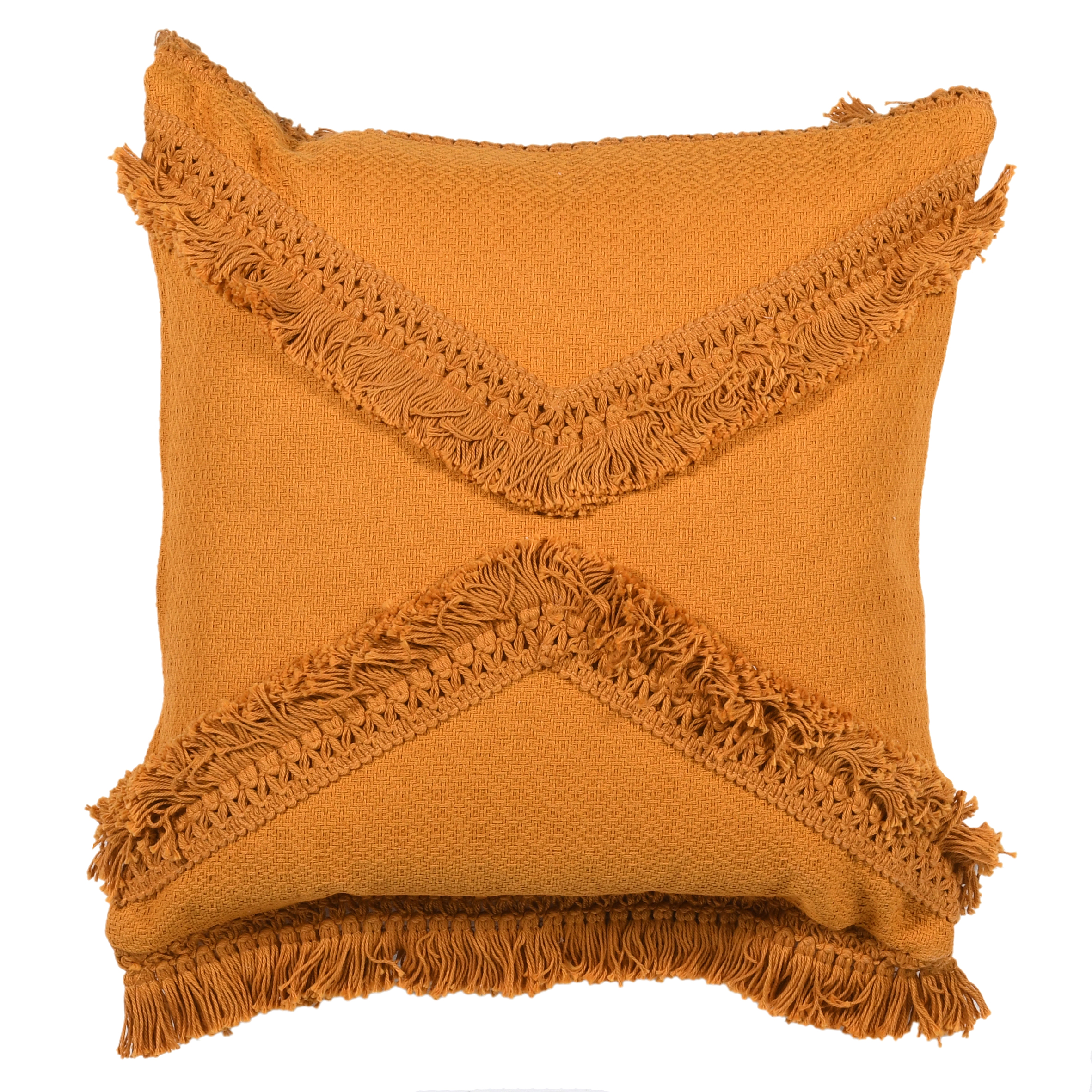 Mustard Fringe Cushion