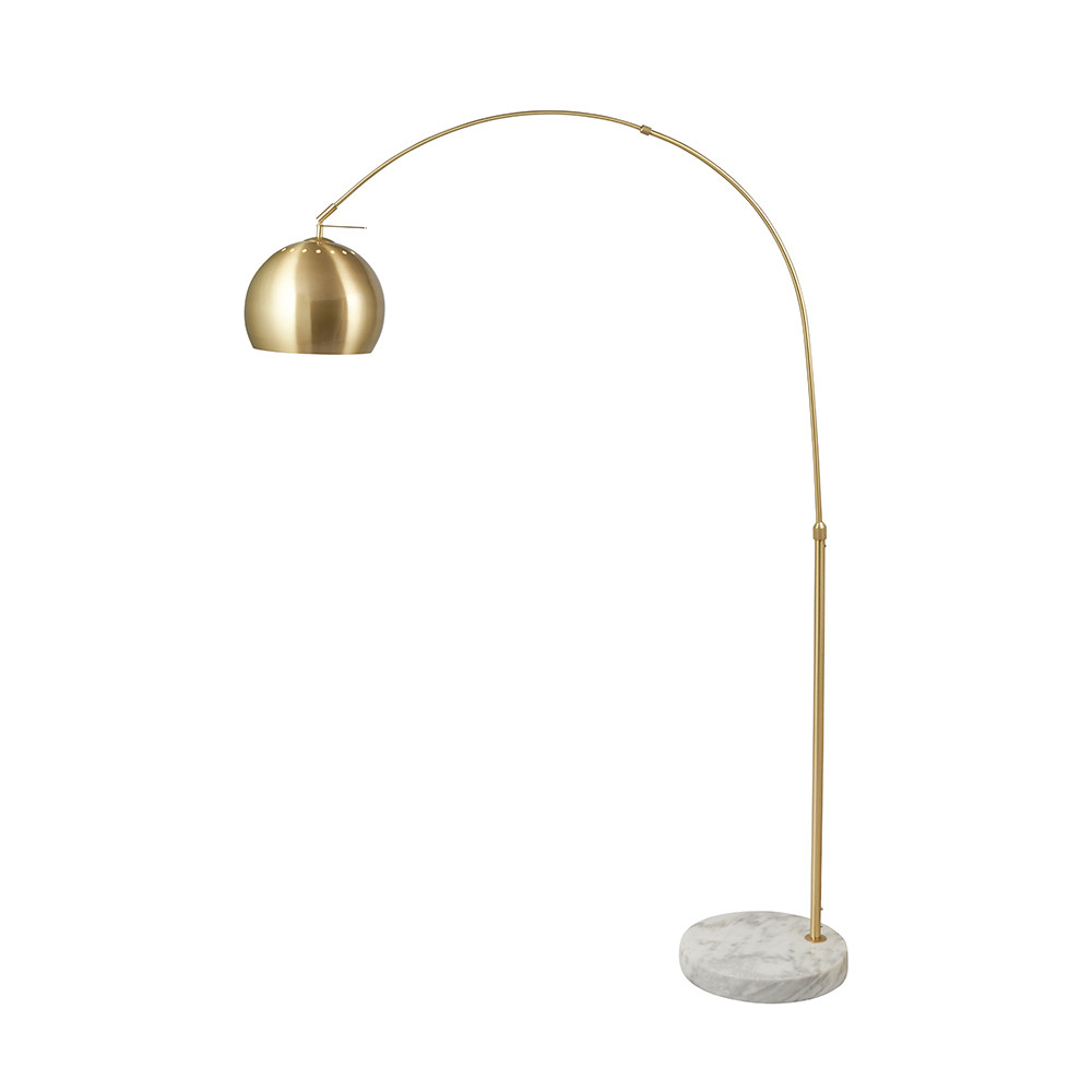 Feliciani Brushed Brass and White Marble Floor Lamp