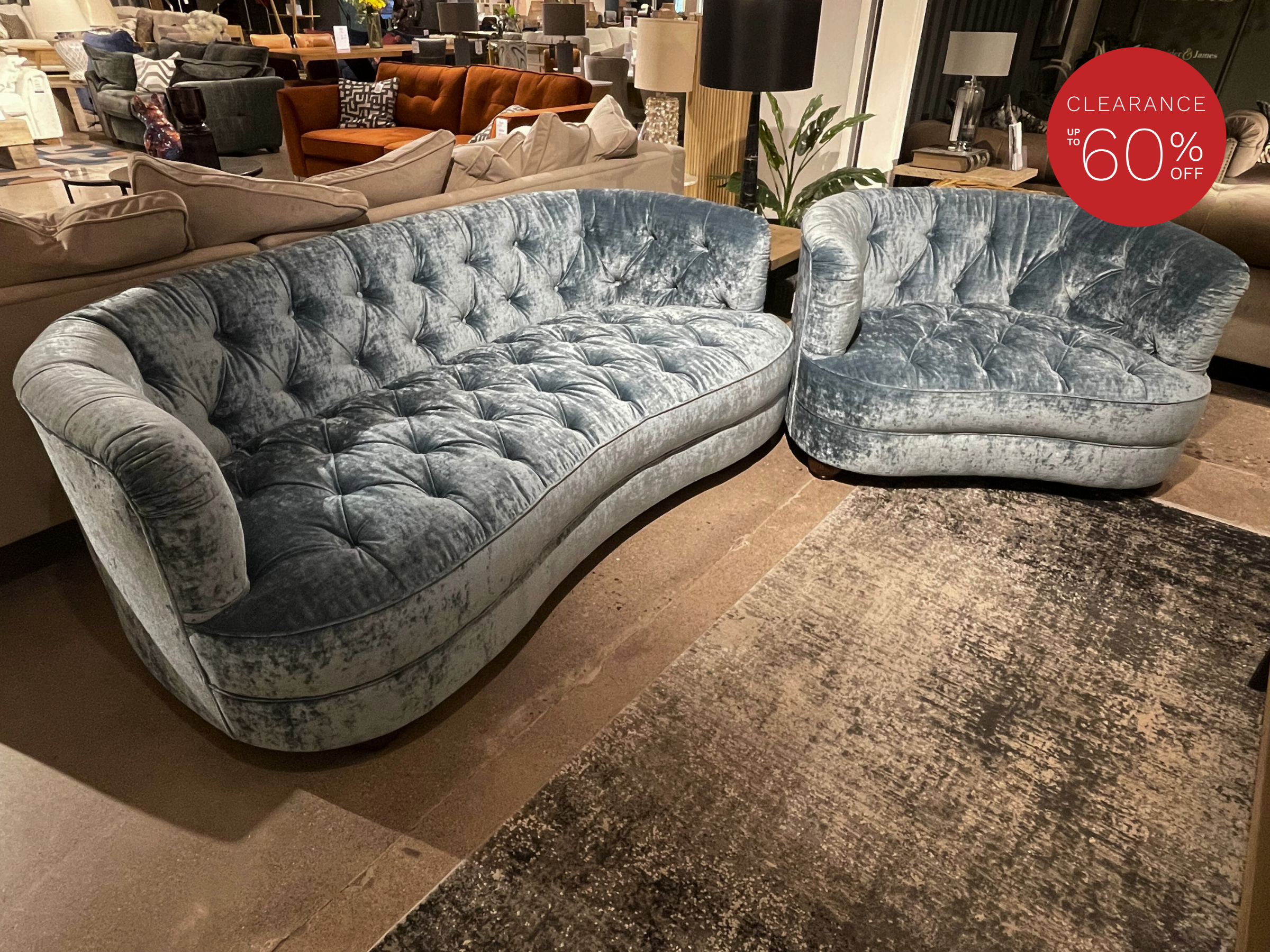 Elain Sofa & Snuggler Bundle - Clearance Cork