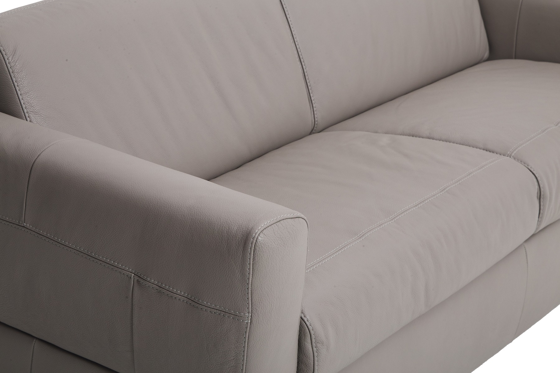 Visconti Leather Sofa Bed - Warm Grey