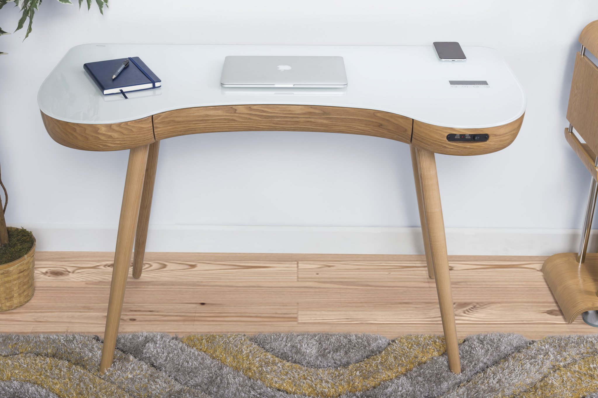 Miami Smart Desk Oak/White