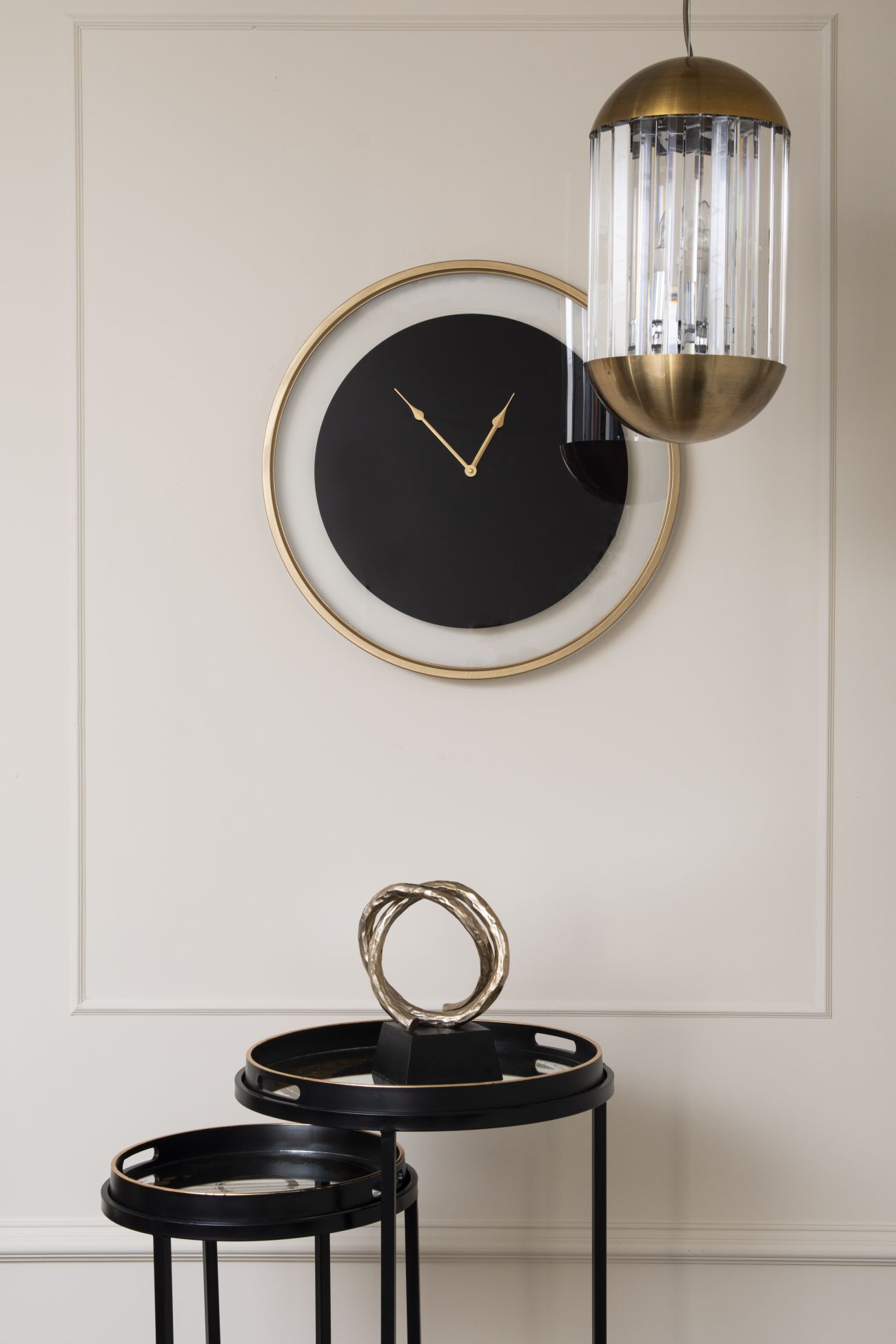 Telford Black Round Wall Clock
