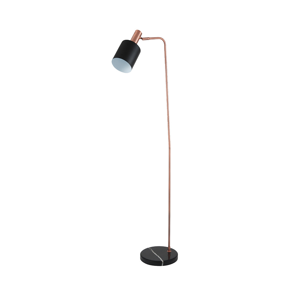 Black & Antique Copper Task Floor Lamp