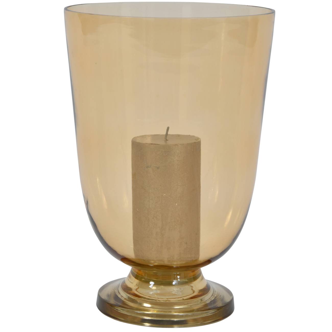Grace Amber Glass Hurricane Vase