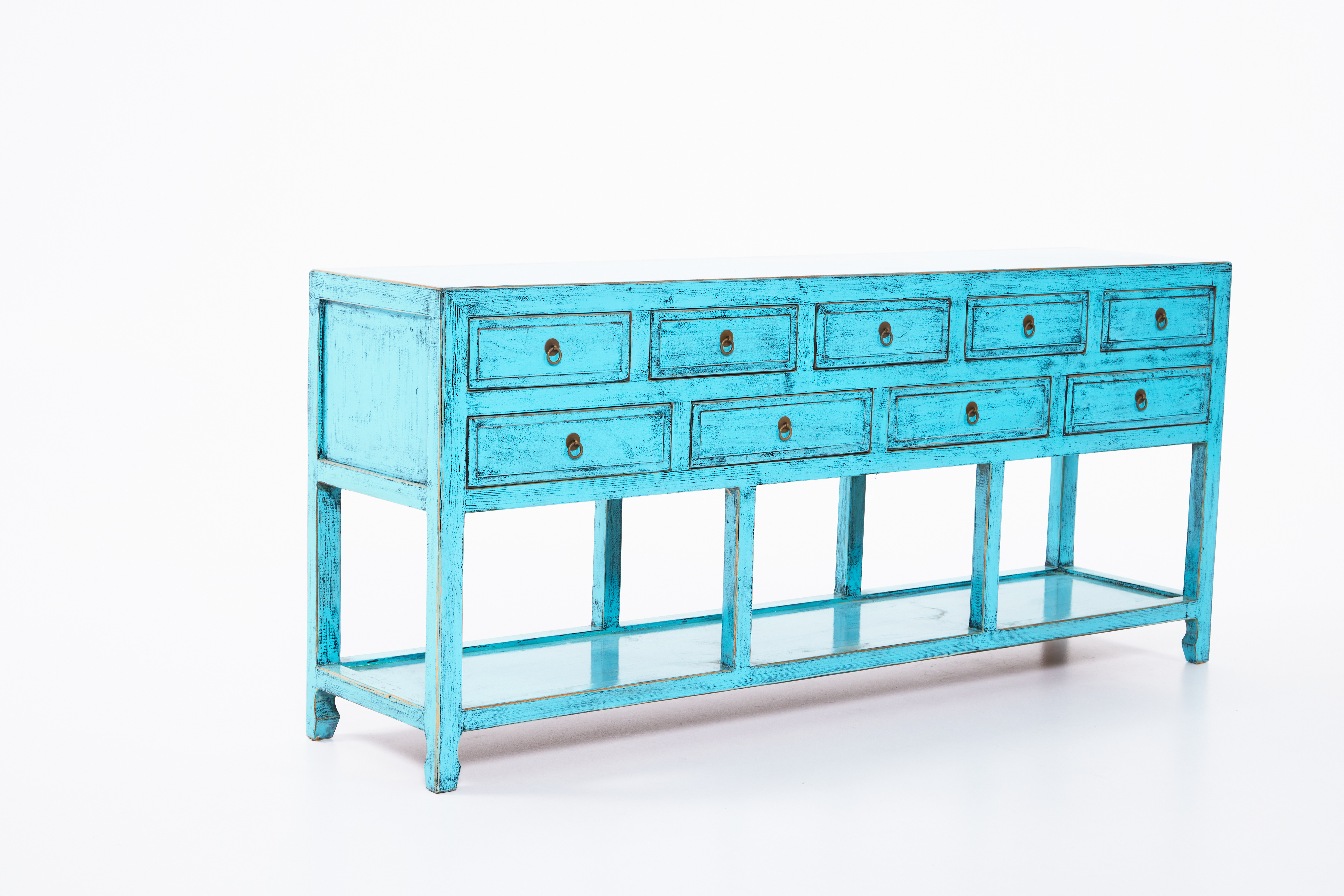 Santorini 9 Drawer Table - Turquoise