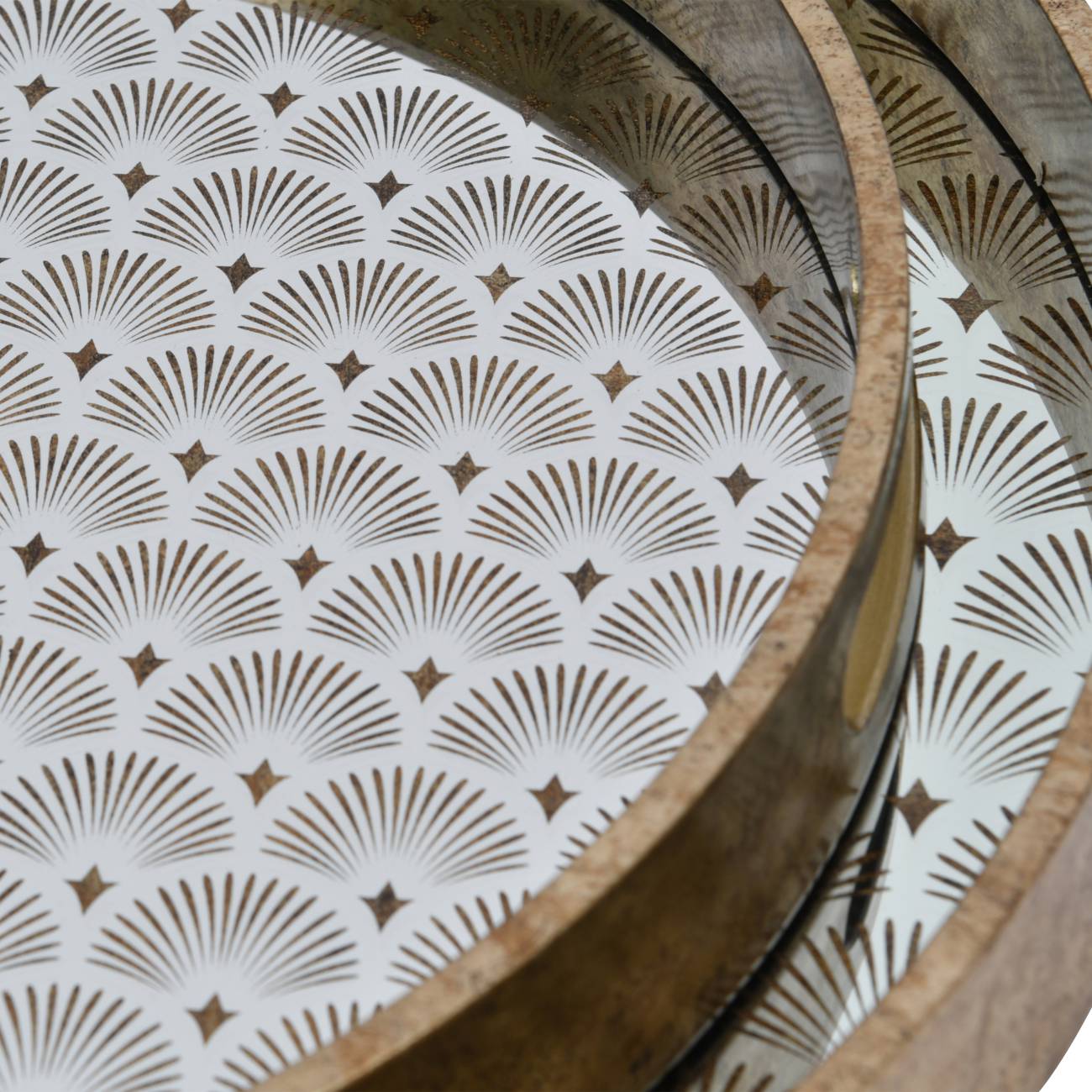 Gold Deco Scallop Antique Trays