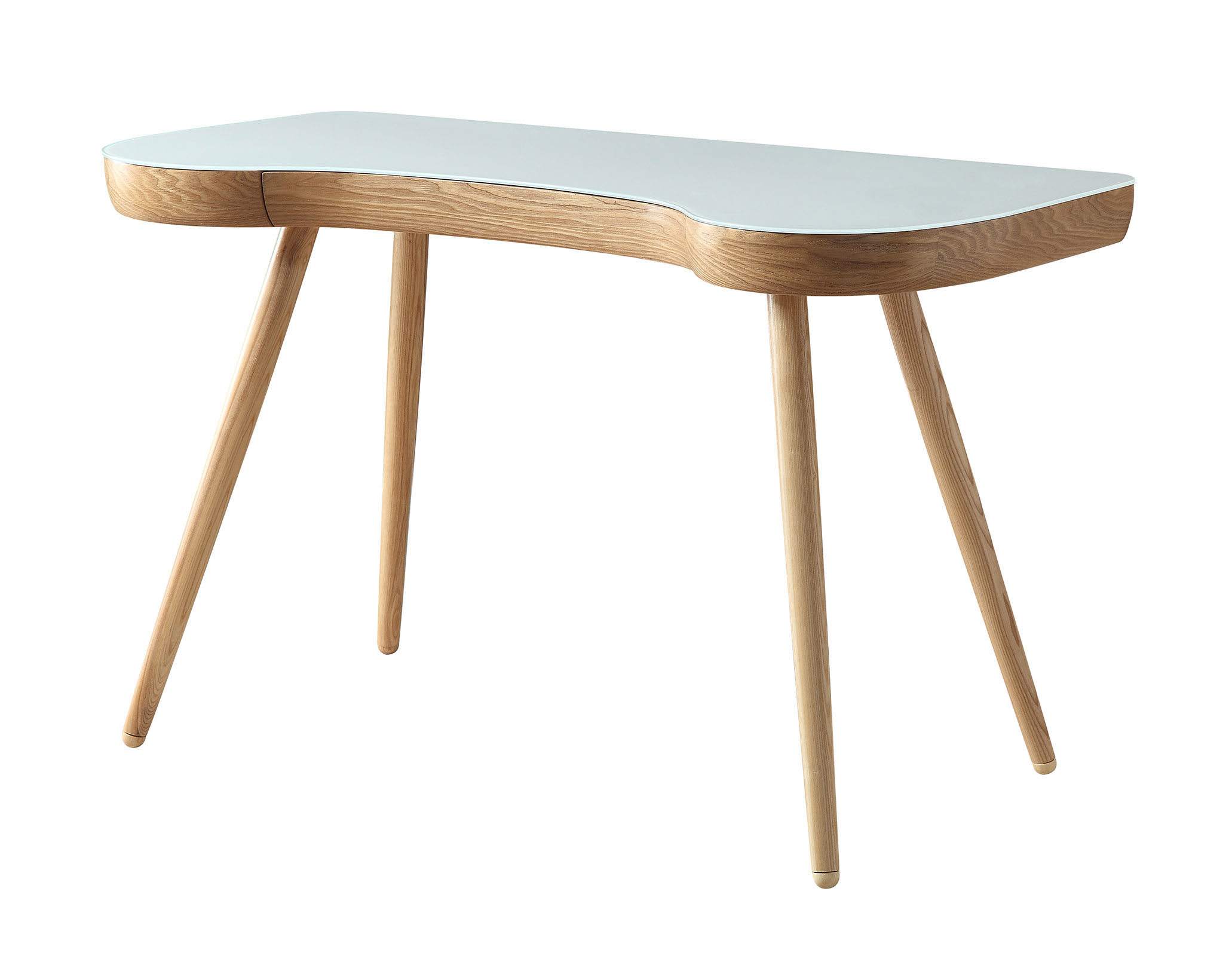 Miami Executive Desk Oak/White Glass