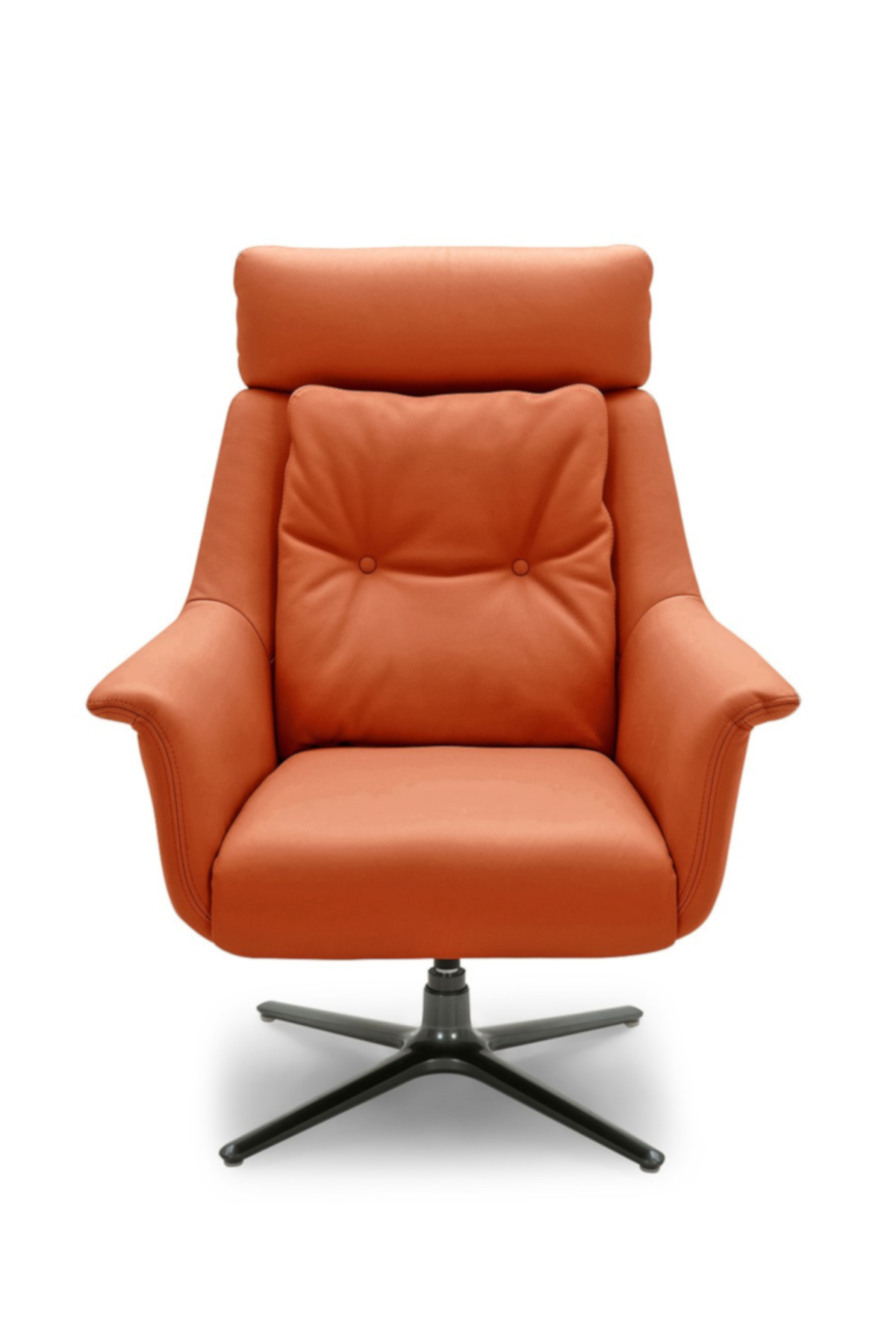 Nadia Swivel Chair Burnt Orange, Burnt Orange Leather Chair