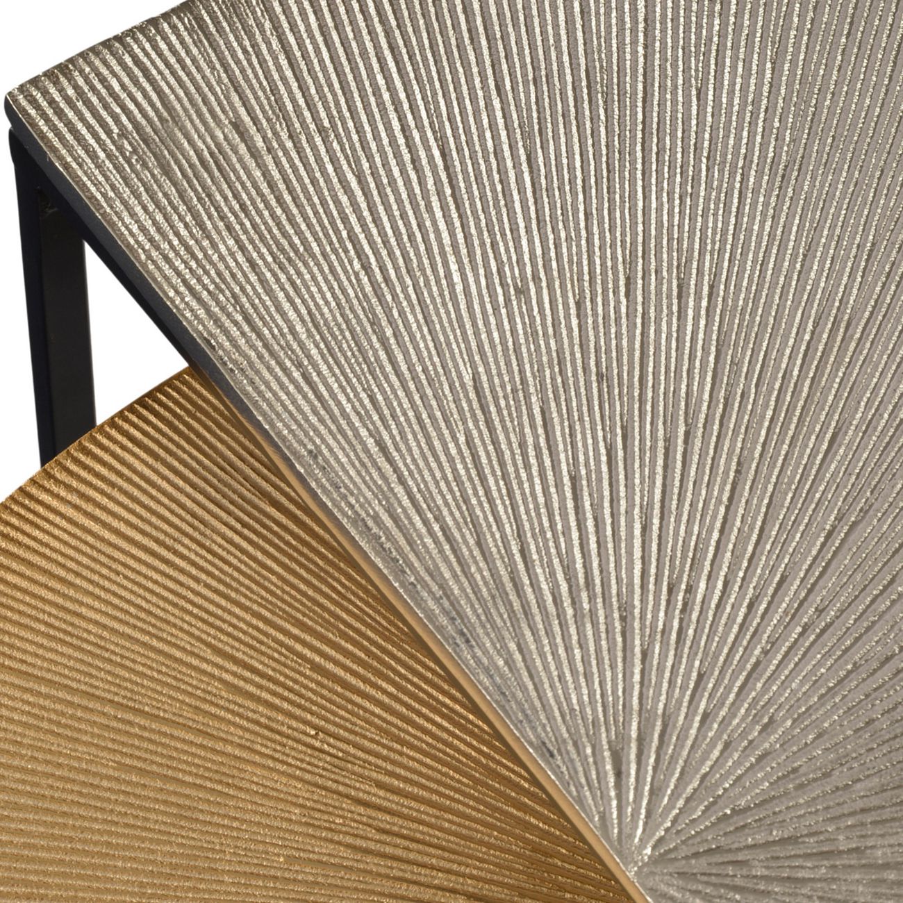 Starbust Gold and Silver Side Tables