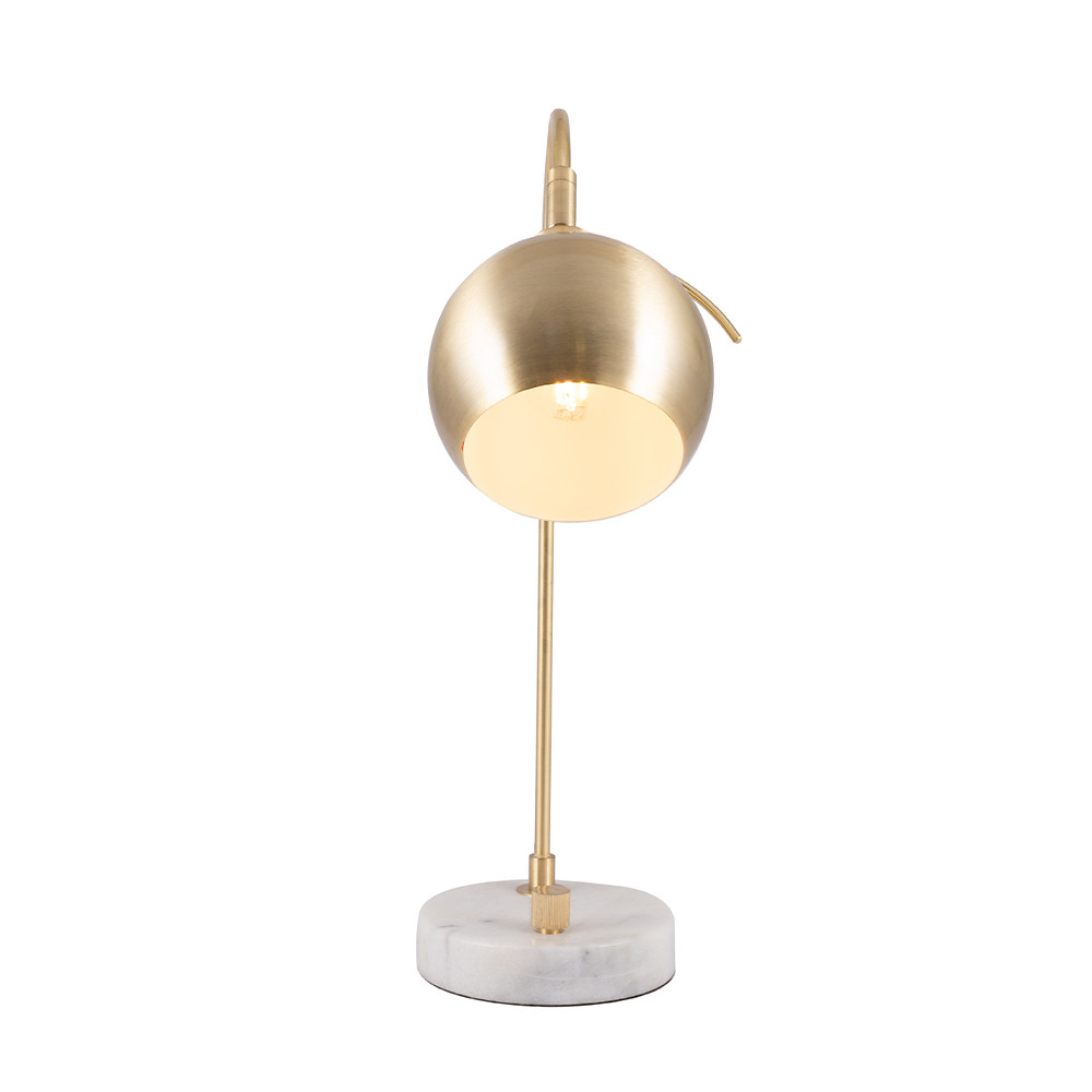 Feliciani Brushed Brass and White Marble Table Lamp