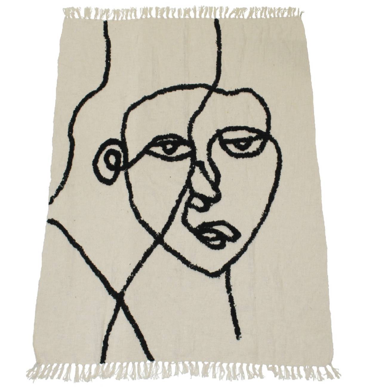 Linework Face Cotton Throw