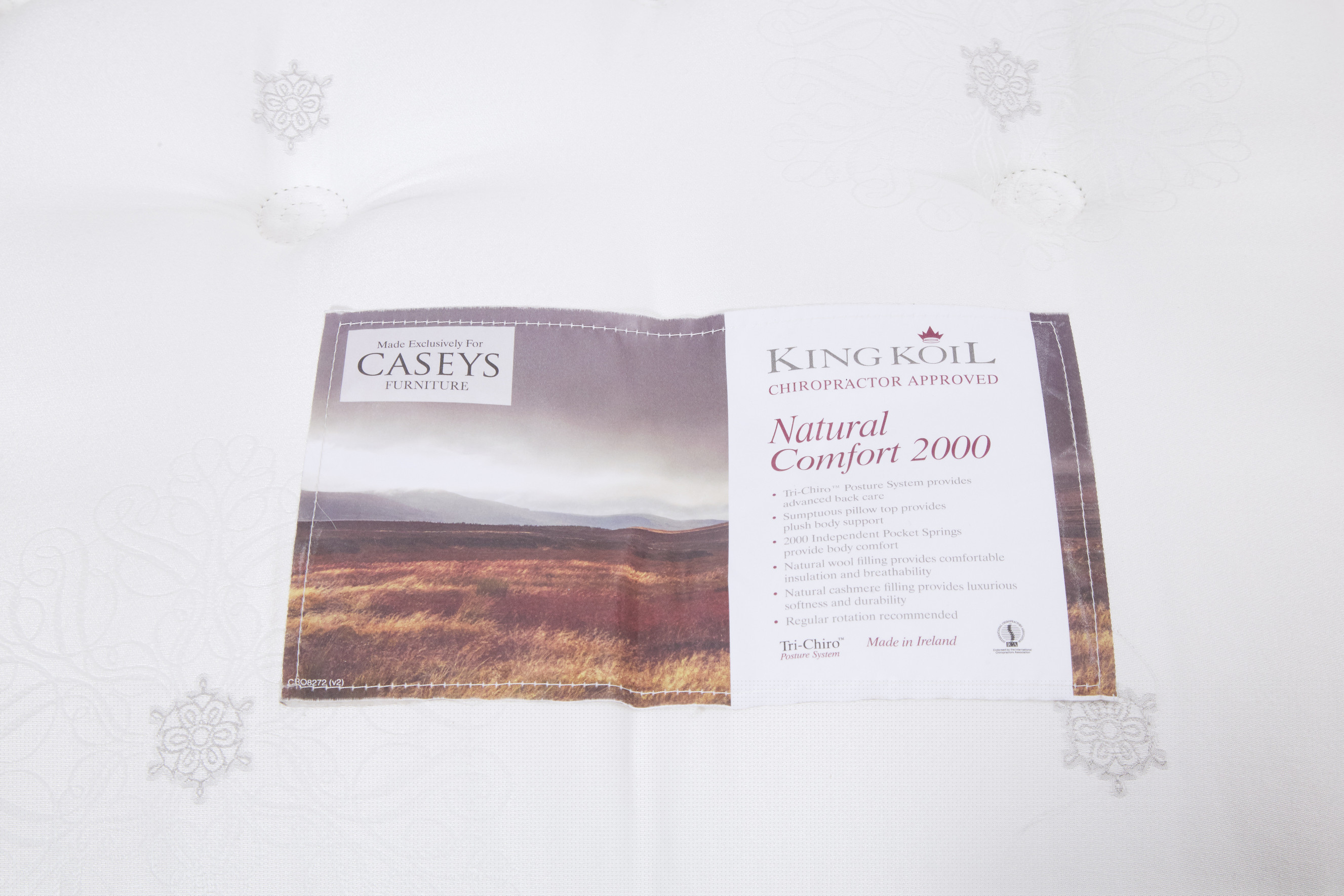 King Koil Caseys Natural Comfort 2000 5ft Mattress and 2 Drawer Divan
