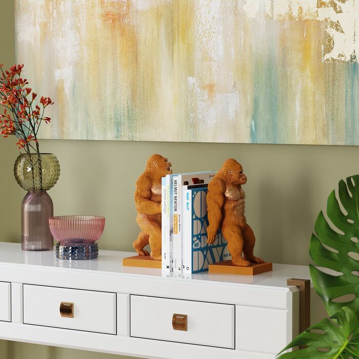 Orange Gorilla Bookends
