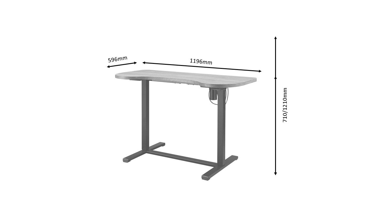 Miami Height Adjustable Desk Walnut/Black