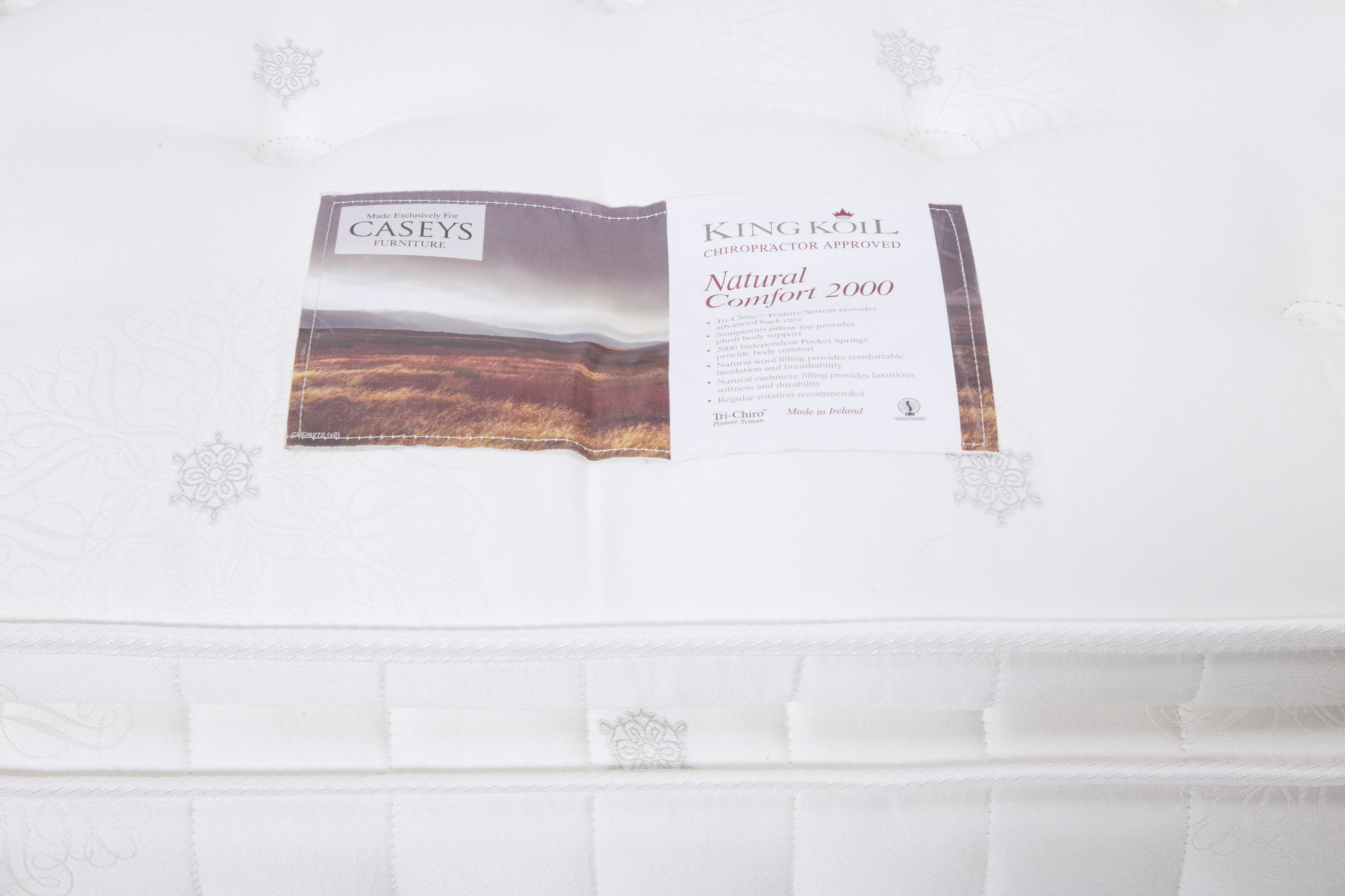 King Koil Caseys Natural Comfort 2000 5ft Mattress and 2 Drawer Divan