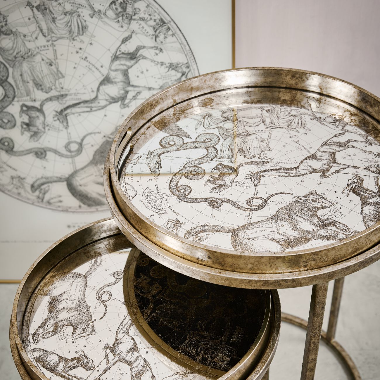 Constellation Map Side Tables (Set of 2)