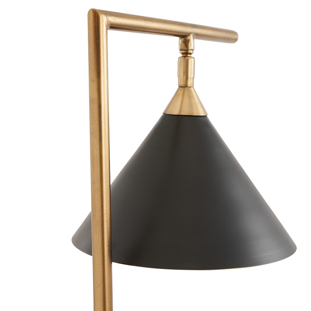 Zeta Matte Black and Antique Brass Table Lamp
