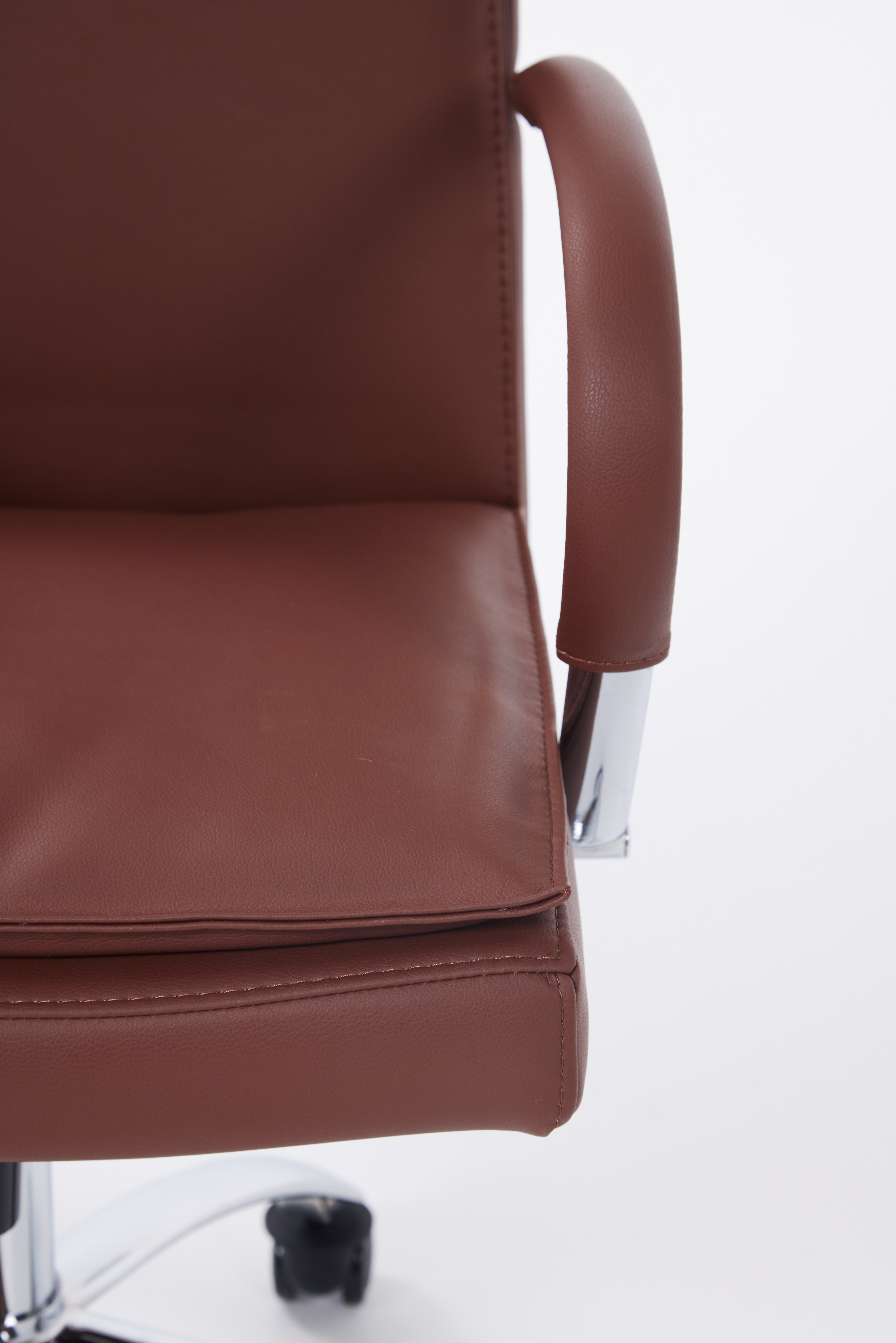 Soft Chrome Office Armchair - Rust