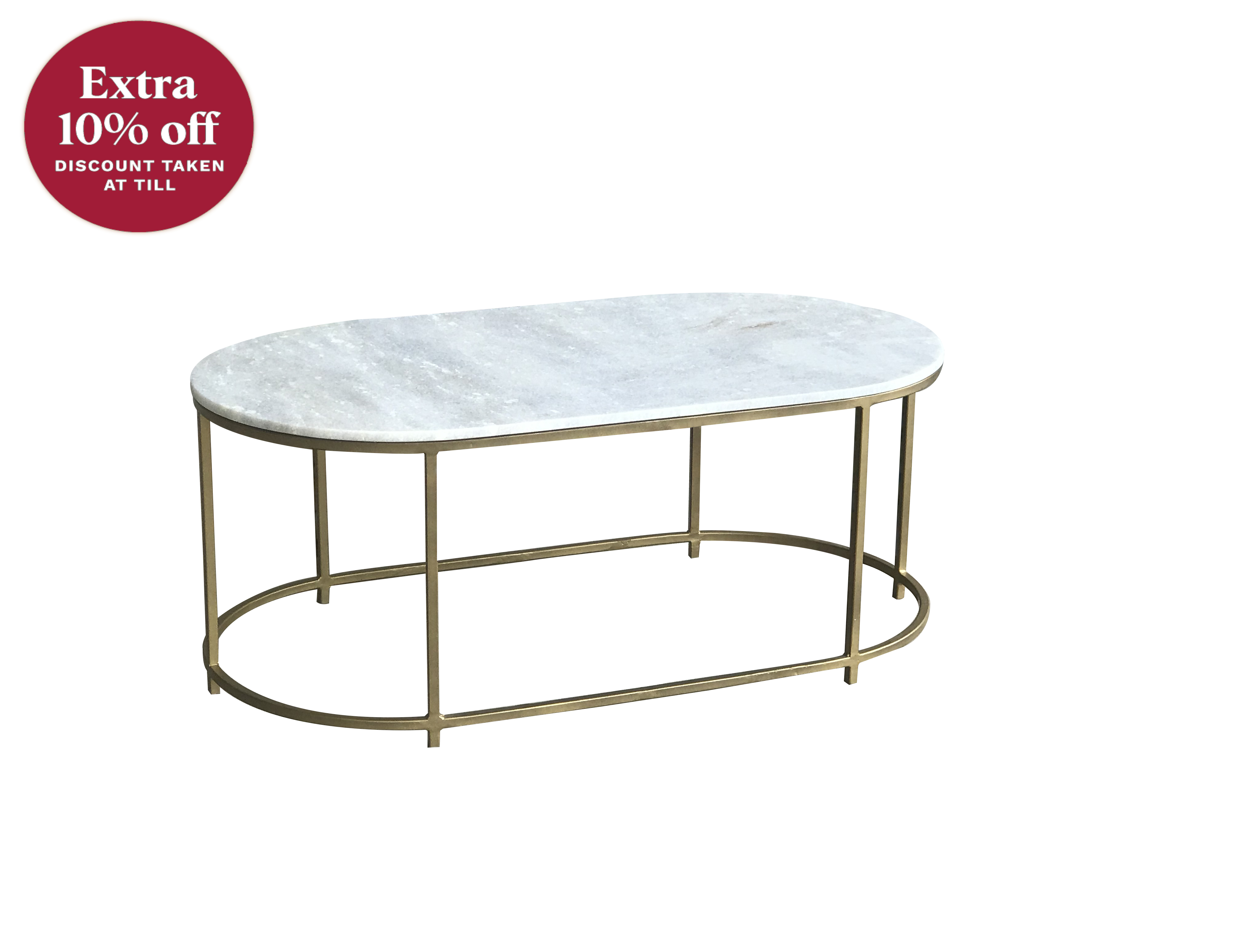 Beth Brass and Marble Large Coffee Table