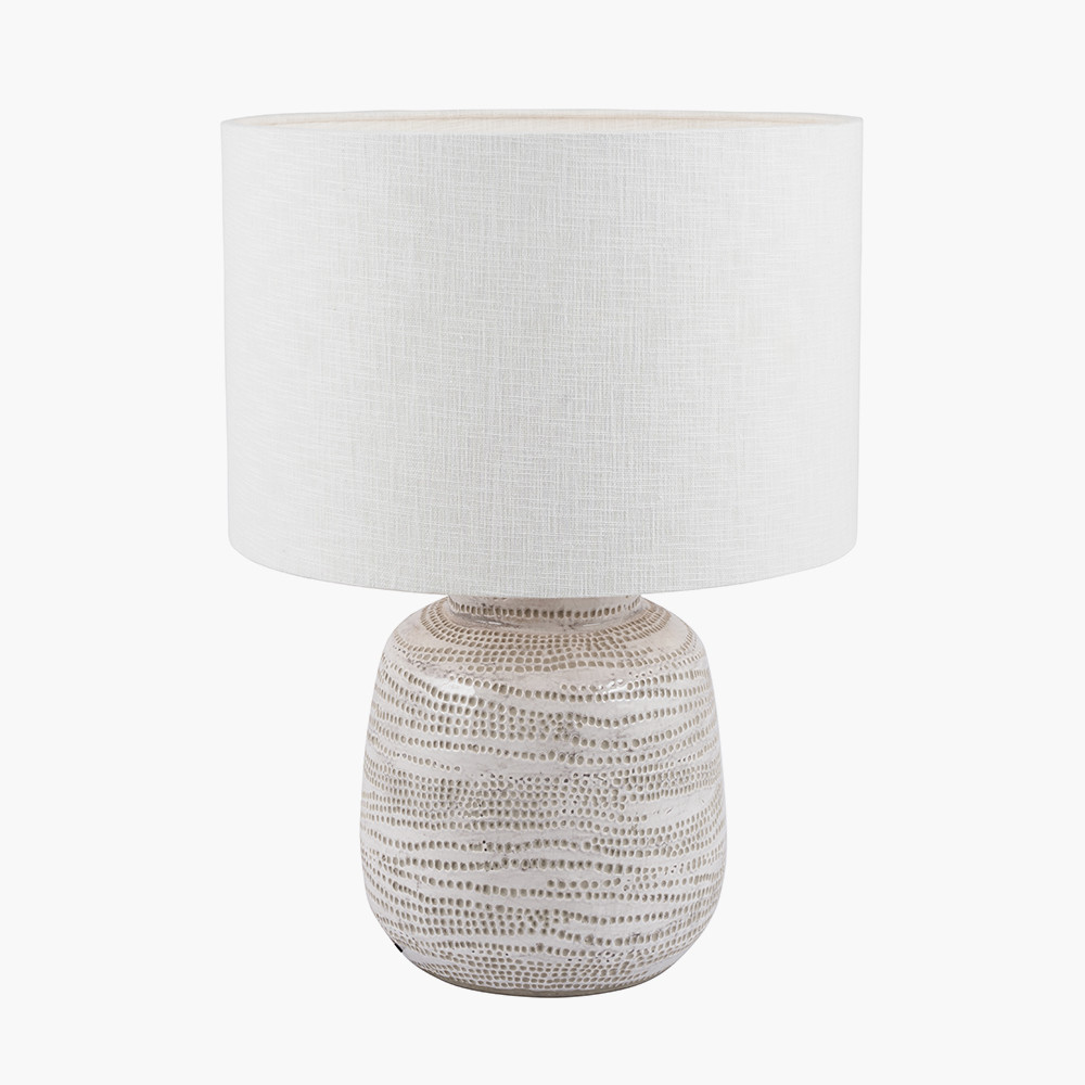 Alina White Dot Stoneware Lamp