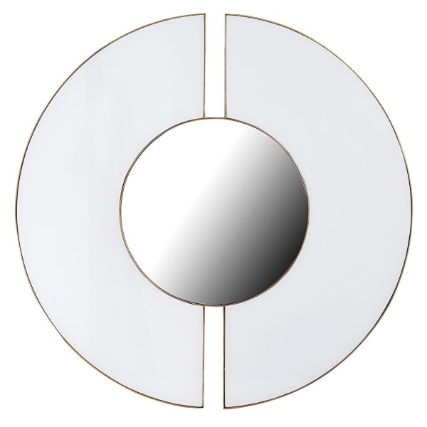 White Gold Round Mirror