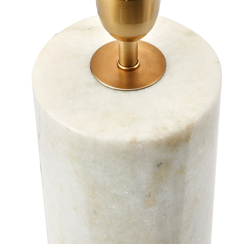 Kiorini White Marble Table Lamp with Shade