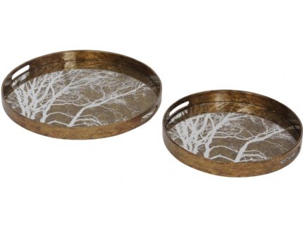 Vienna Antique Gold Tree Trays Set