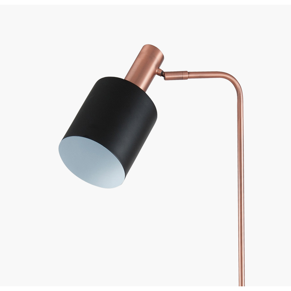Black & Antique Copper Task Floor Lamp