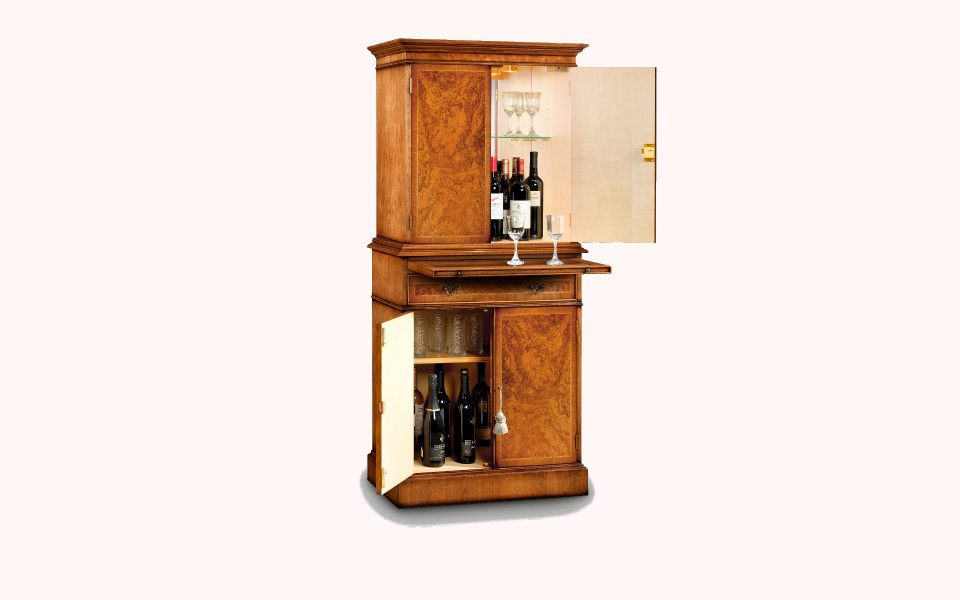 Vintage Walnut Wine Cabinet